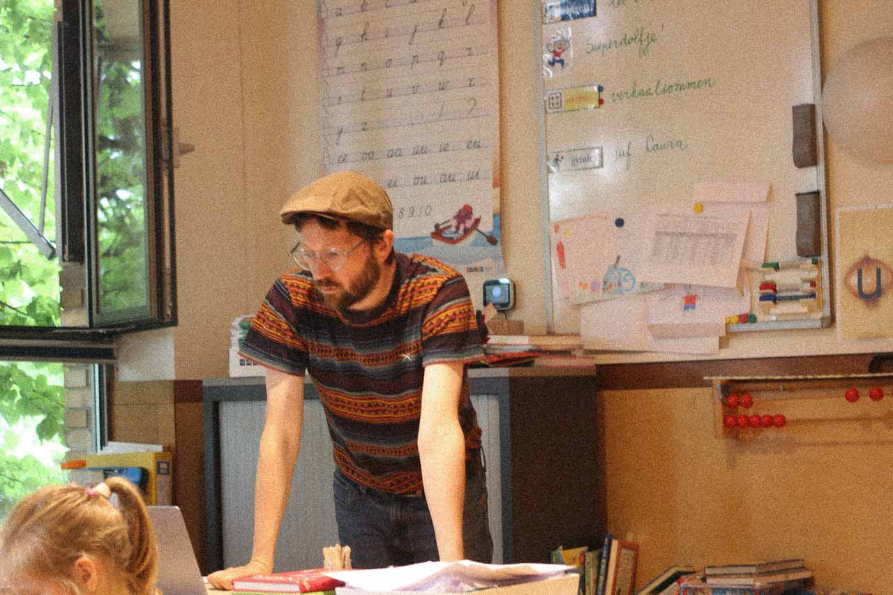 Meester Willem voor de klas